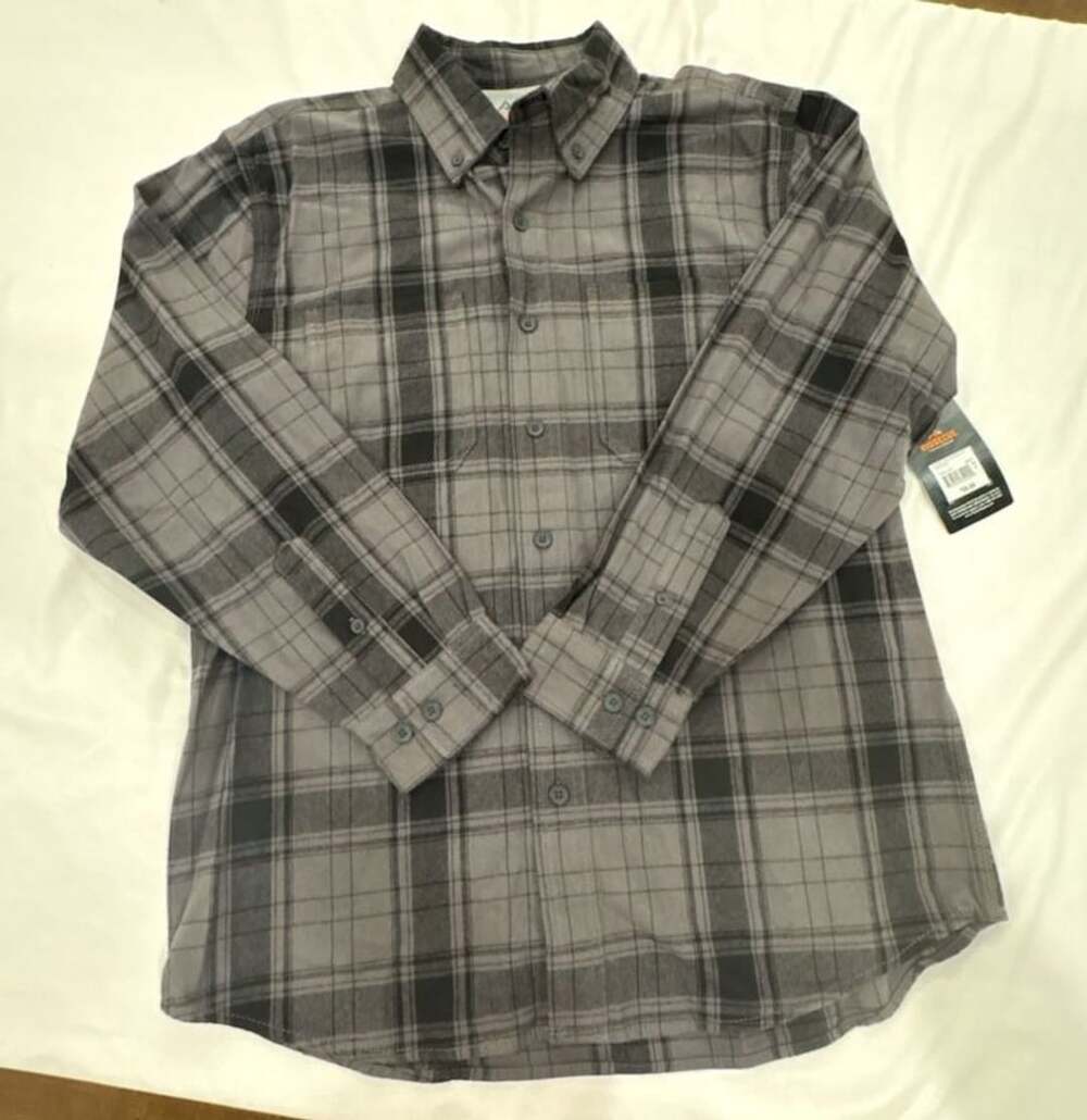 Ridgecut Men's Heavy Flannel Long-Sleeve Work Shirt Grey Plaid Size L NWT